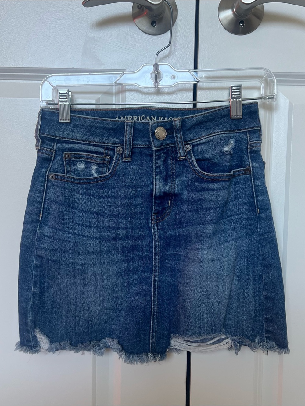American Eagle Dark Blue Denim Mini Skirt